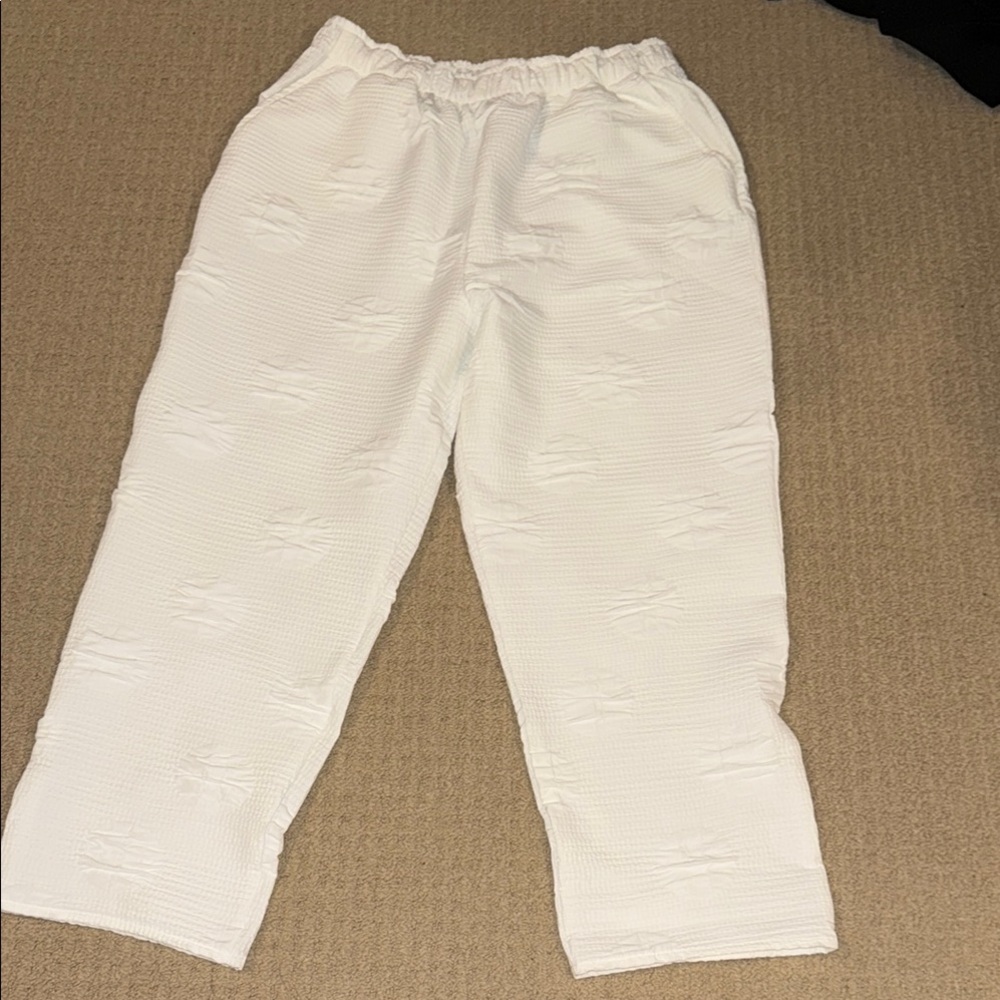 Shannon Passero White Elastic Waist Pants